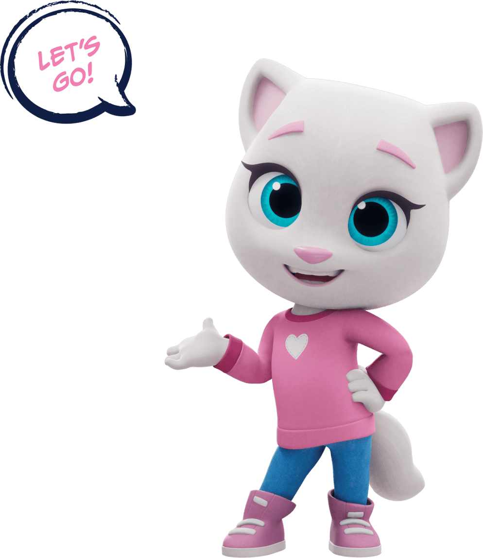 Talking Angela saying: 'Let's go!'