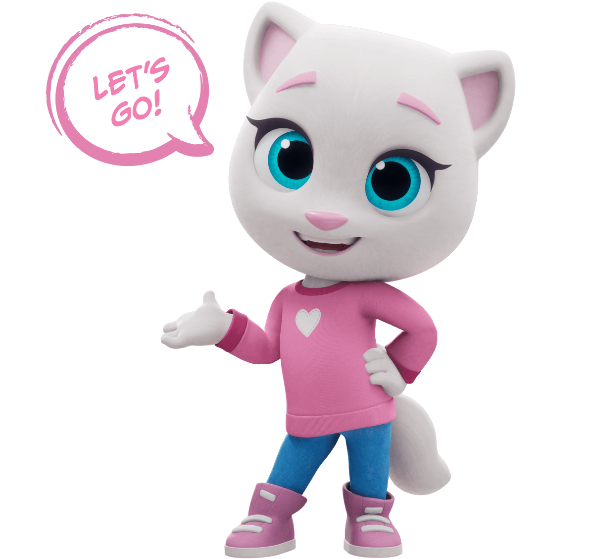 Talking Angela saying: 'Let's go!'