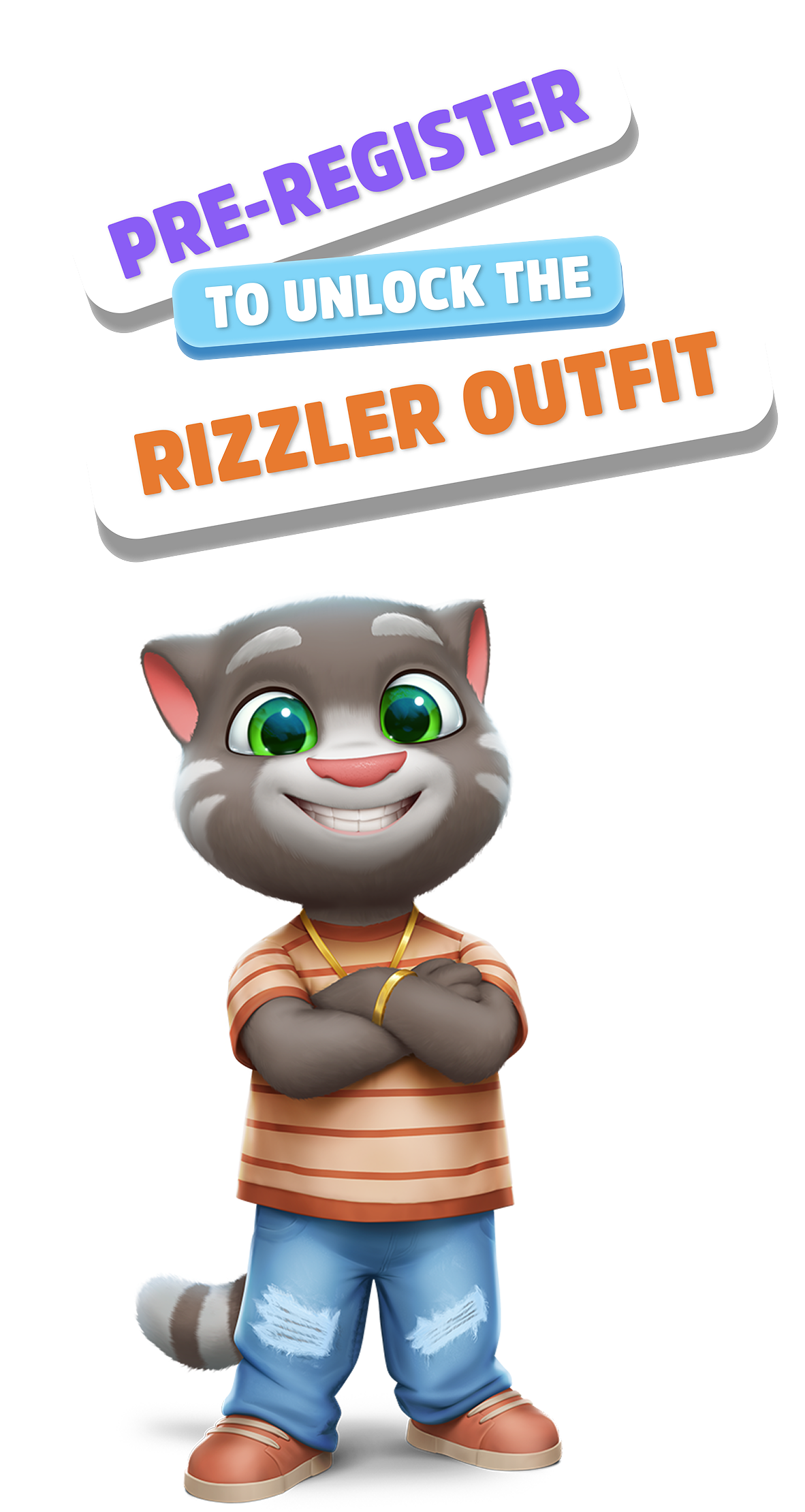 Pre-register to unlock the rizzler outfit. Tom wearing the rizzler outfit.