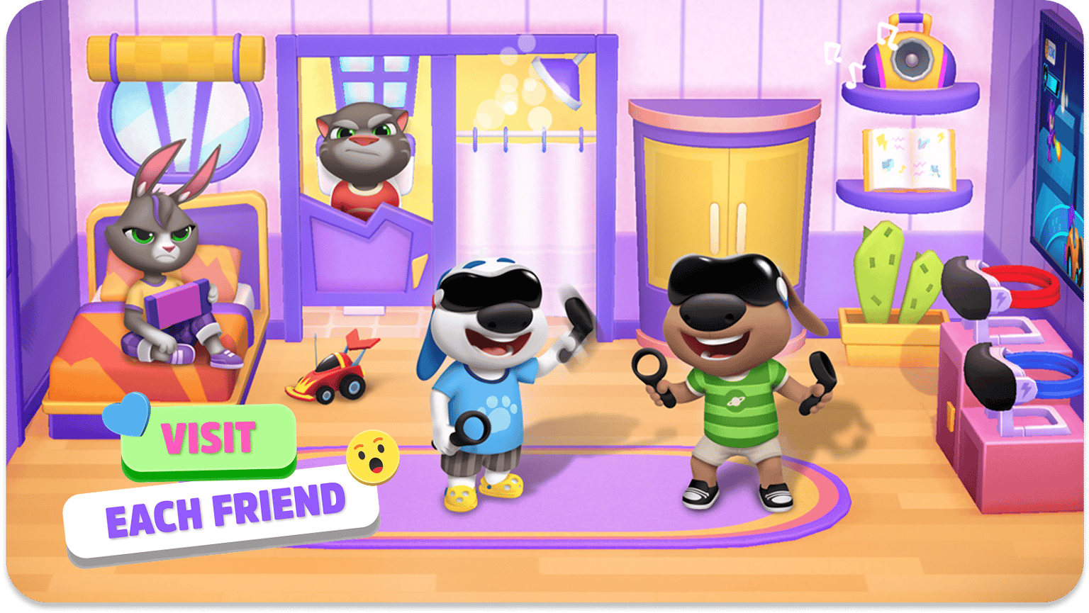 Visit each friend.