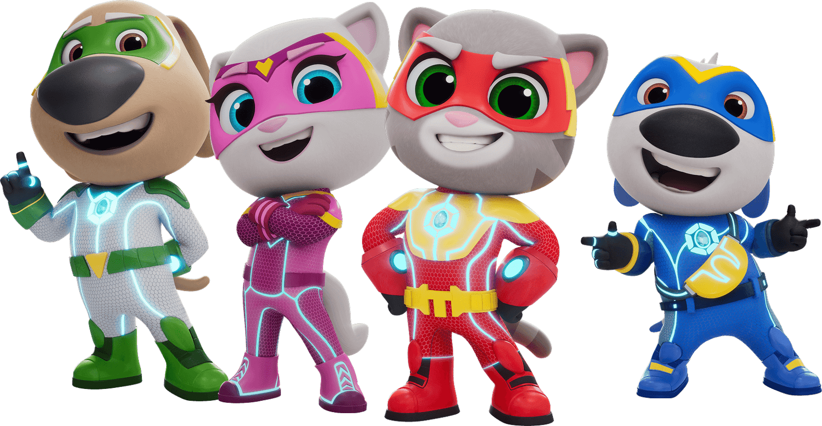 Talking Tom, Angela, Hank and Ben heroes.