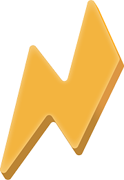 A lightning bolt sticker