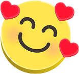 Smiling face with hearts emoji