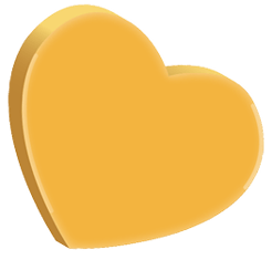 Gold heart sticker.