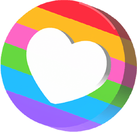 Rainbow heart sticker