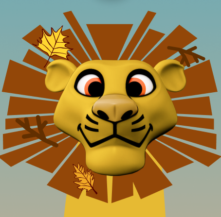 The player sees a messy lion.