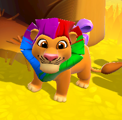Color texture applied to the island lion mane.
