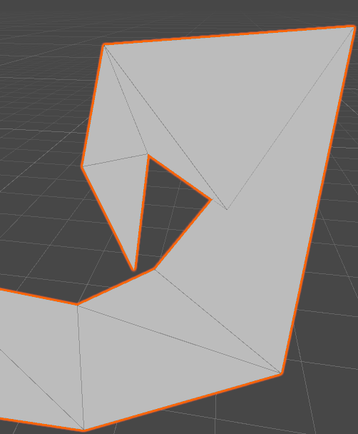 Exaggerated angle break.