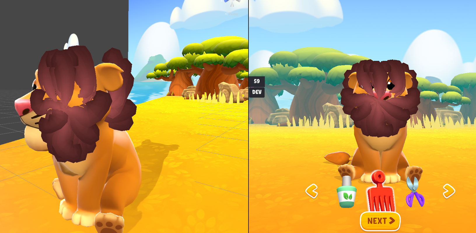 The front hair covers the ears, while the back hairs are rendered behind.