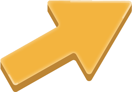 Orange arrow pointing at the application stores install buttons.