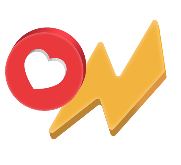 Heart and a lightning bolt sticker
