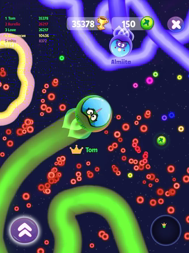 Space trails mini-game inside of My Talking Tom 2 game.