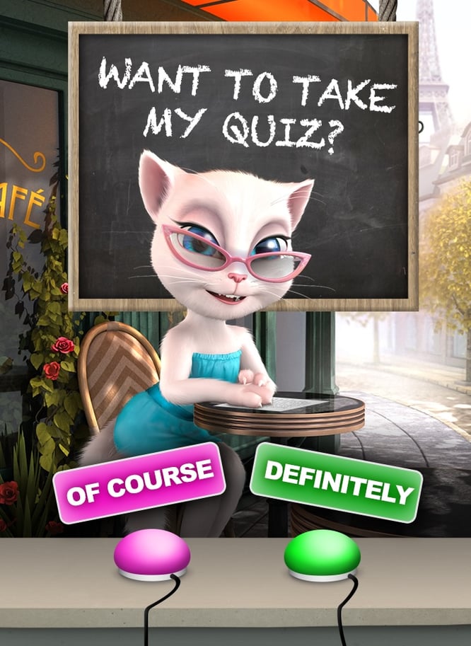 Talking Angela quiz inside of Talking Angela game.