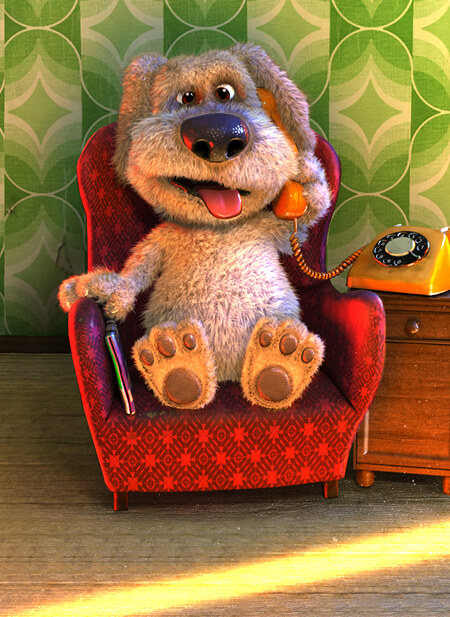 Talking Ben on the phone inside of Talking Ben the Dog game.