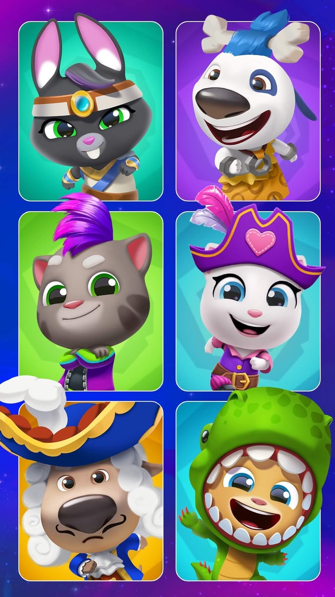 Sticker collections inside of Talking Tom Time Rush game.