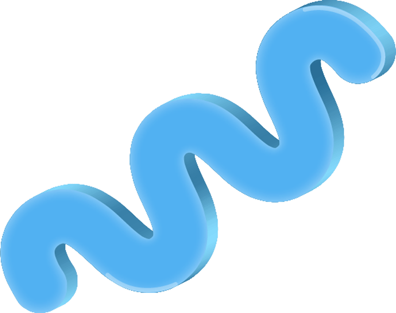 Blue squiggle sticker