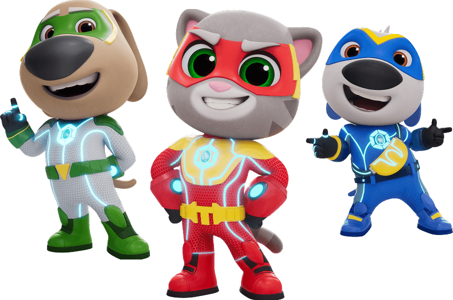 Talking Tom, Hank and Ben heroes.